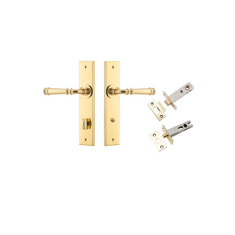 Verona Lever Chamfered Polished Brass Privacy Kit