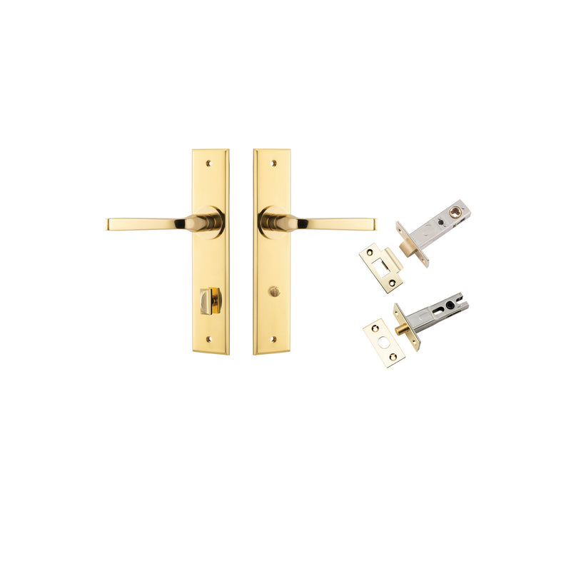 Annecy Lever Chamfered Polished Brass Privacy Kit