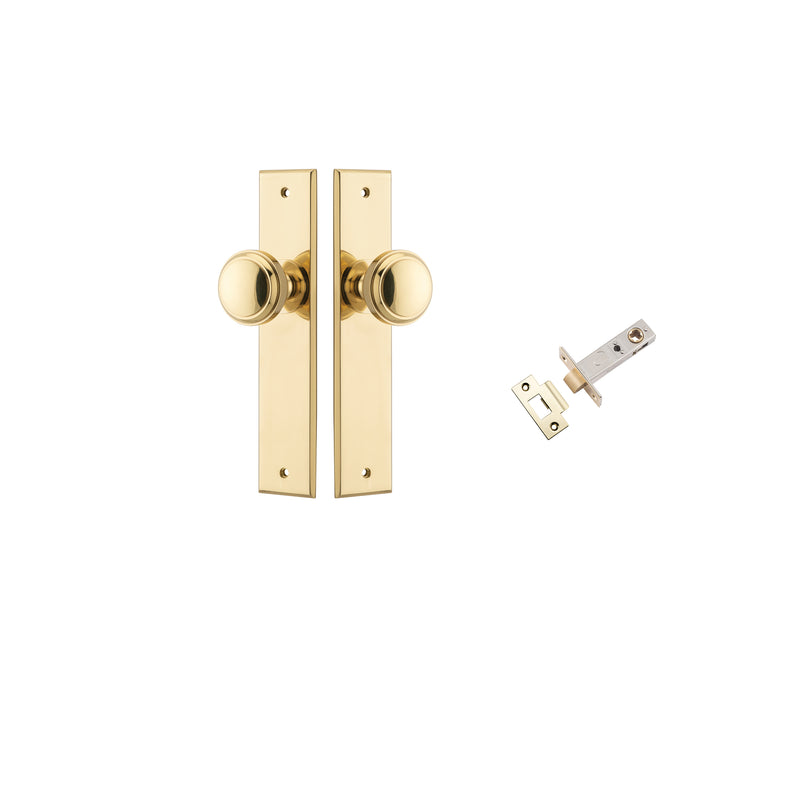 Paddington Knob Chamfered Polished Brass Passage Kit