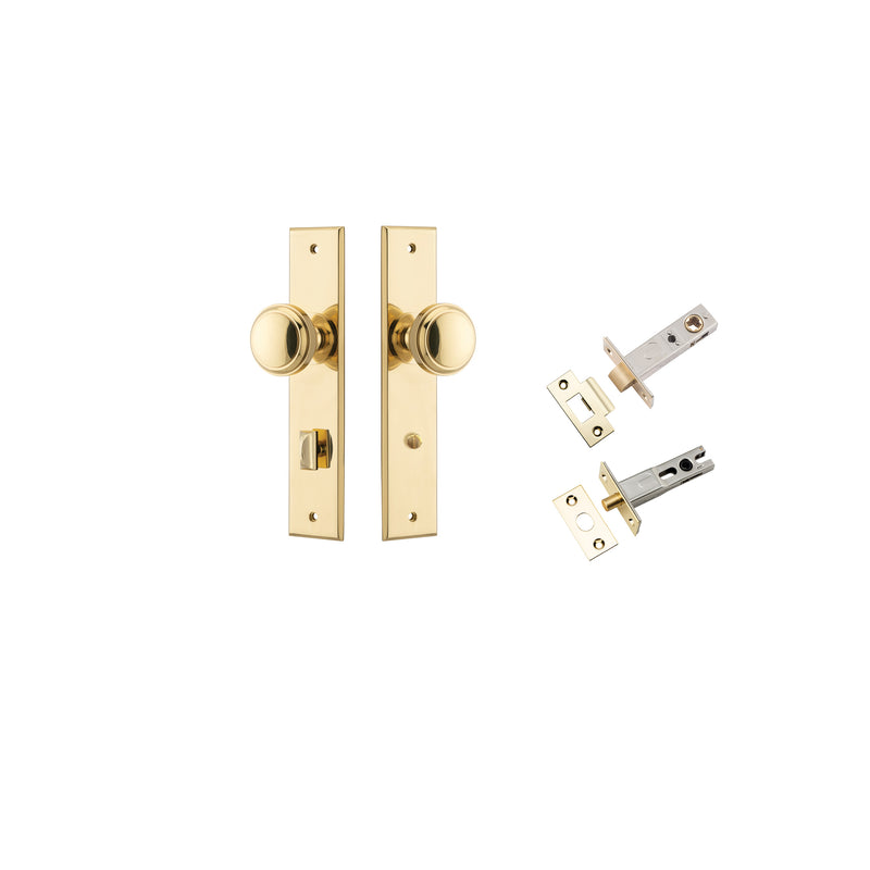 Paddington Knob Chamfered Polished Brass Privacy Kit