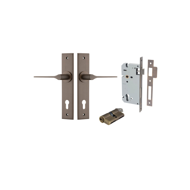 Como Lever Chamfered Signature Brass Entrance Kit - Key/Key