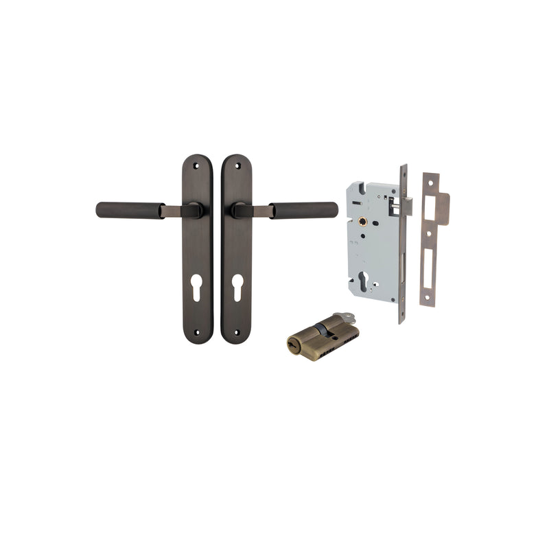 Brunswick Lever Oval Signature Brass Entrance Kit - Key/Key