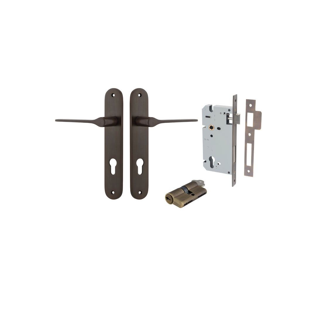 Como Lever Oval Signature Brass Entrance Kit - Key/Key