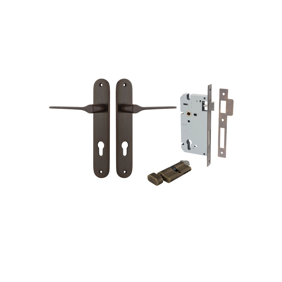 Como Lever Oval Signature Brass Entrance Kit - Key/Thumb Turn