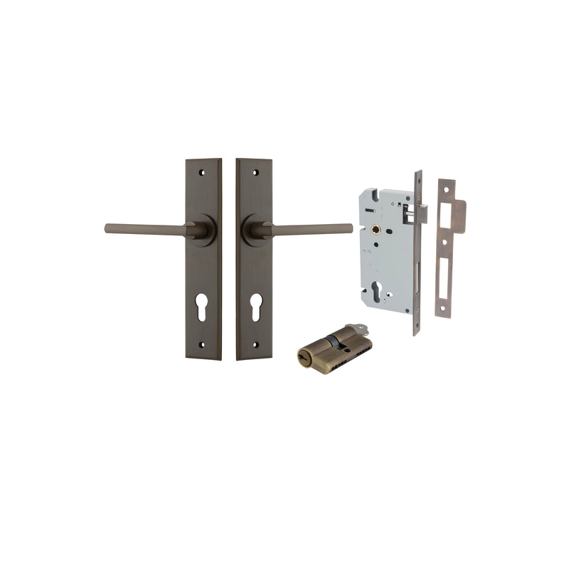 Baltimore Lever Chamfered Signature Brass Entrance Kit - Key/Key