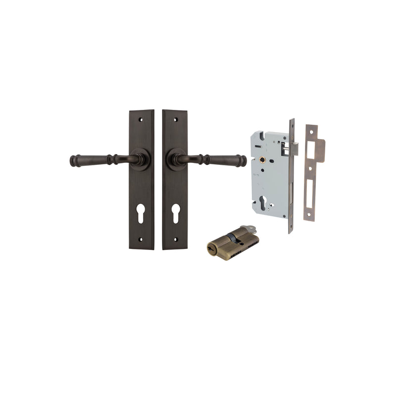 Verona Lever Chamfered Signature Brass Entrance Kit - Key/Key