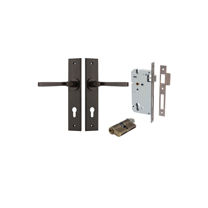 Annecy Lever Chamfered Signature Brass Entrance Kit - Key/Key