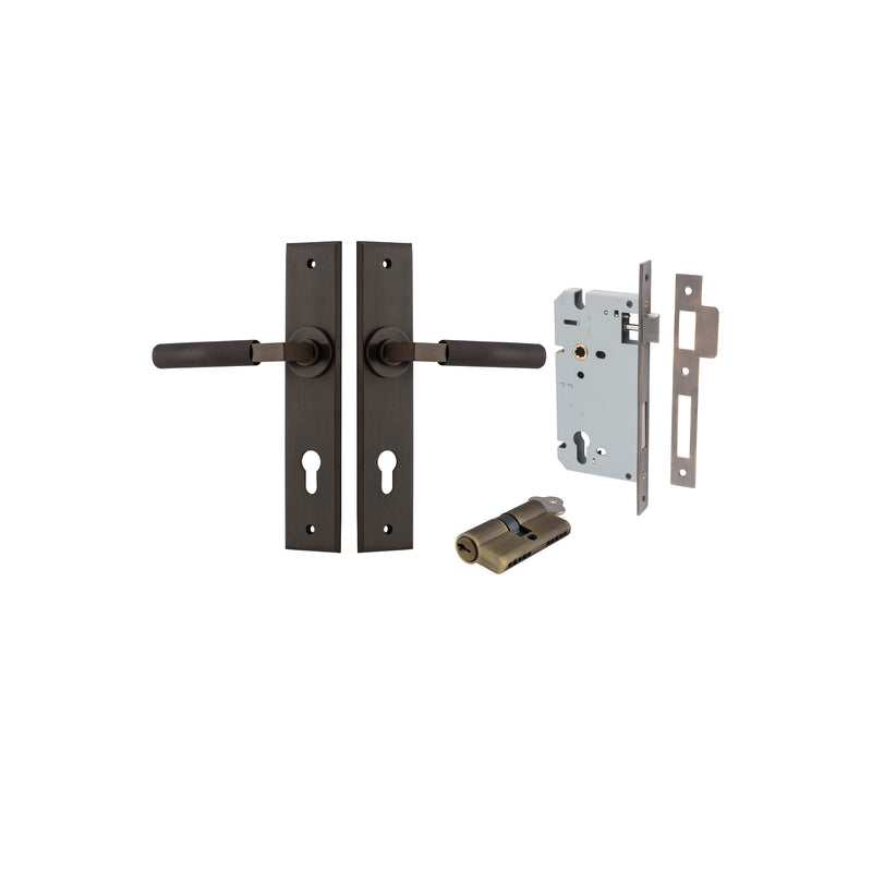 Brunswick Lever Chamfered Signature Brass Entrance Kit - Key/Key