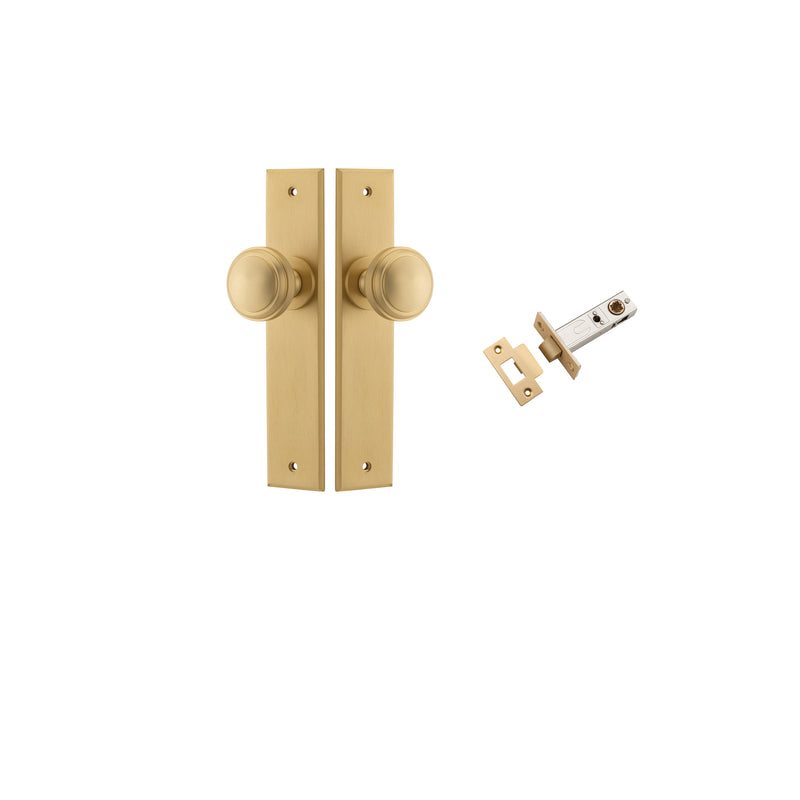 Paddington Knob Chamfered Brushed Brass Passage Kit