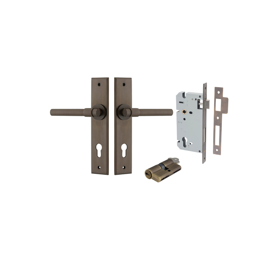 Helsinki Lever Chamfered Signature Brass Entrance Kit - Key/Key