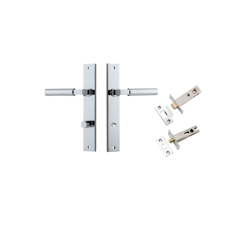 Berlin Lever Rectangular Polished Chrome Privacy Kit