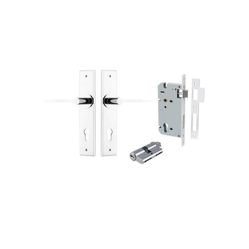 Como Lever Chamfered Polished Chrome Entrance Kit - Key/Key