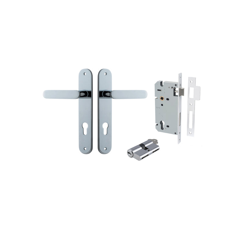 Bronte Lever Oval Polished Chrome Entrance Kit - Key/Key