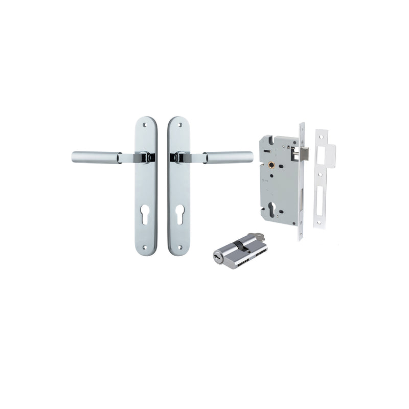 Berlin Lever Oval Polished Chrome Entrance Kit - Key/Key