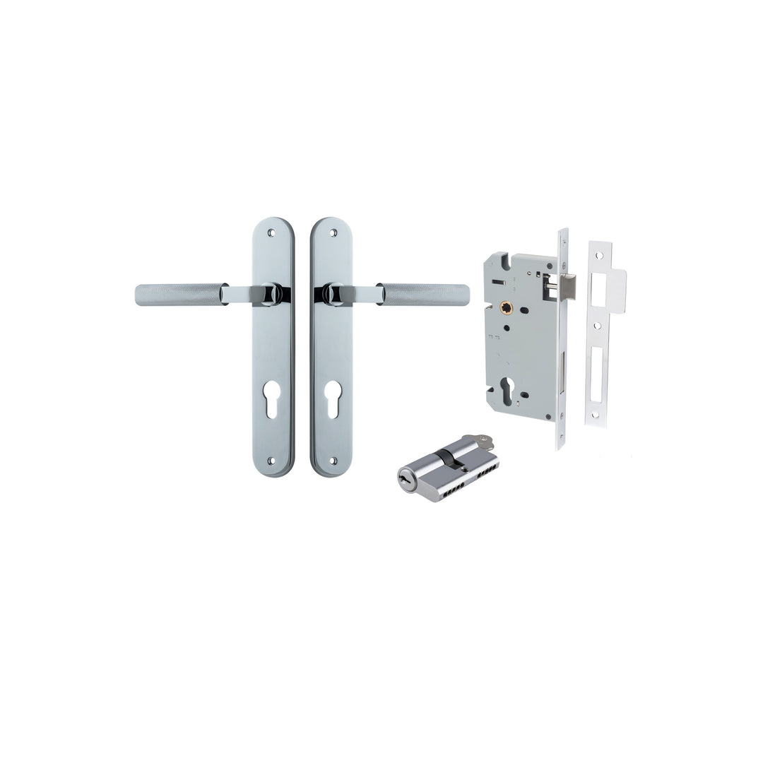 Brunswick Lever Oval Polished Chrome Entrance Kit - Key/Key