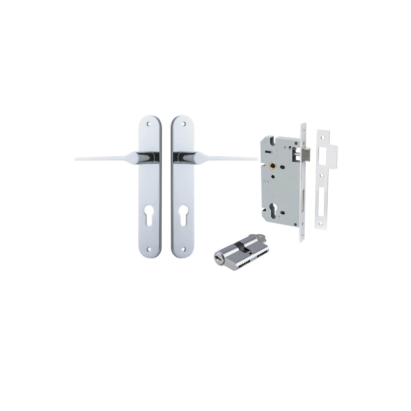 Como Lever Oval Polished Chrome Entrance Kit - Key/Key