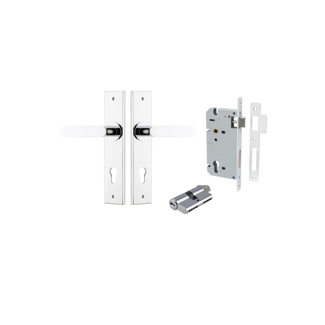 Bronte Lever Chamfered Polished Chrome Entrance Kit - Key/Key