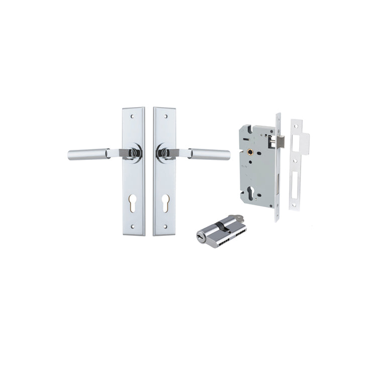 Berlin Lever Chamfered Polished Chrome Entrance Kit - Key/Key