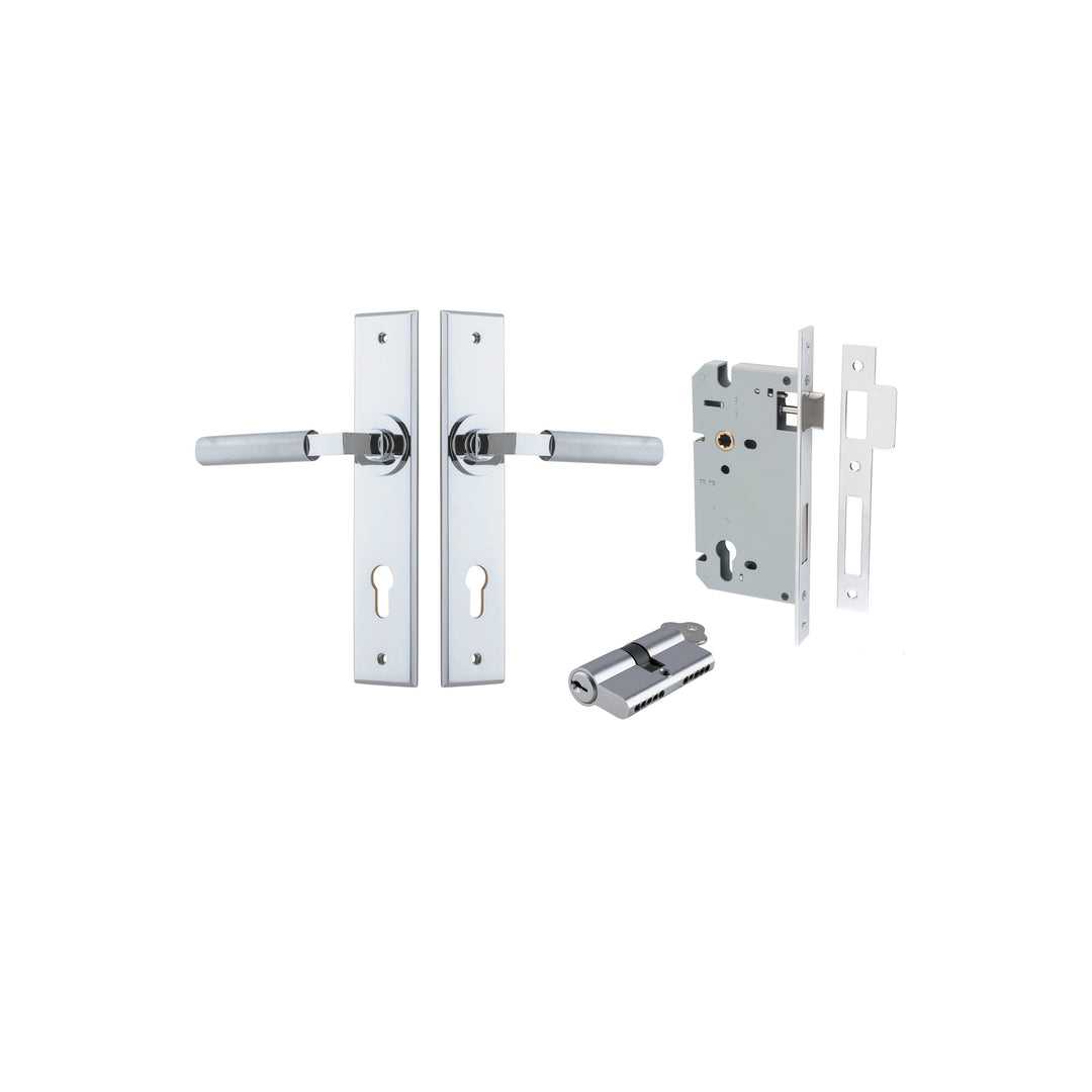 Brunswick Lever Chamfered Polished Chrome Entrance Kit - Key/Key