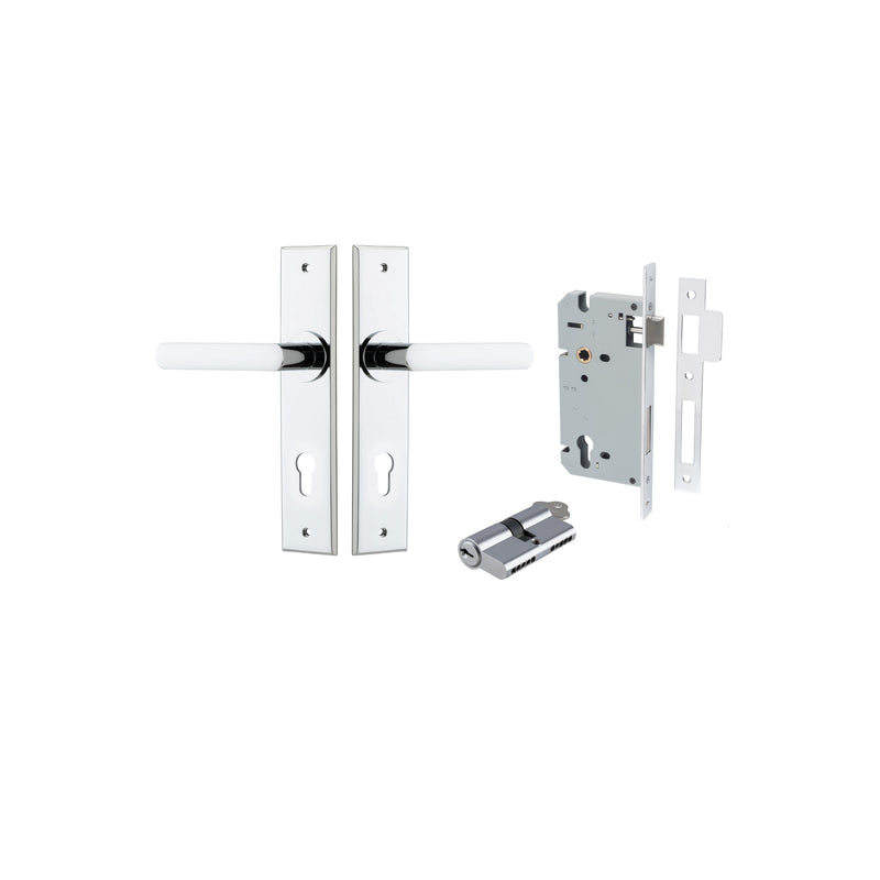 Osaka Lever Chamfered Polished Chrome Entrance Kit - Key/Key