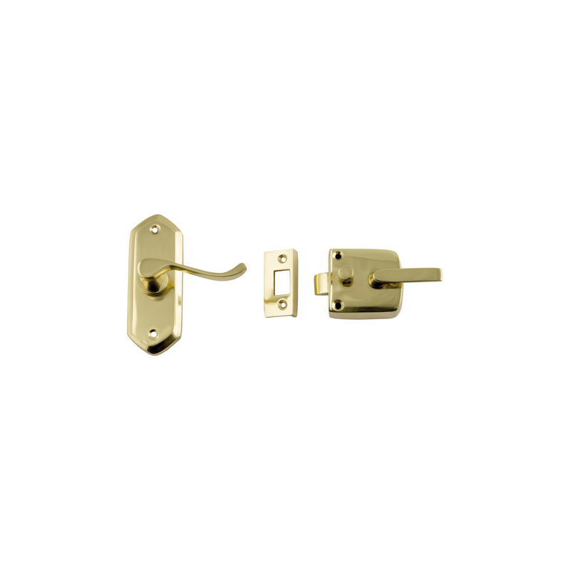 Screen Door Latch - Right Hand External Polished Brass