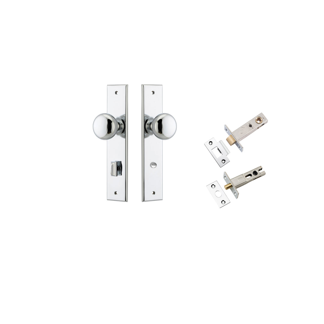 Cambridge Knob Chamfered Polished Chrome Privacy Kit