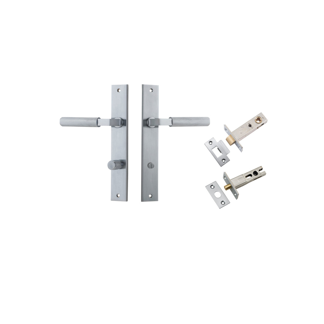 Brunswick Lever Rectangular Brushed Chrome Privacy Kit