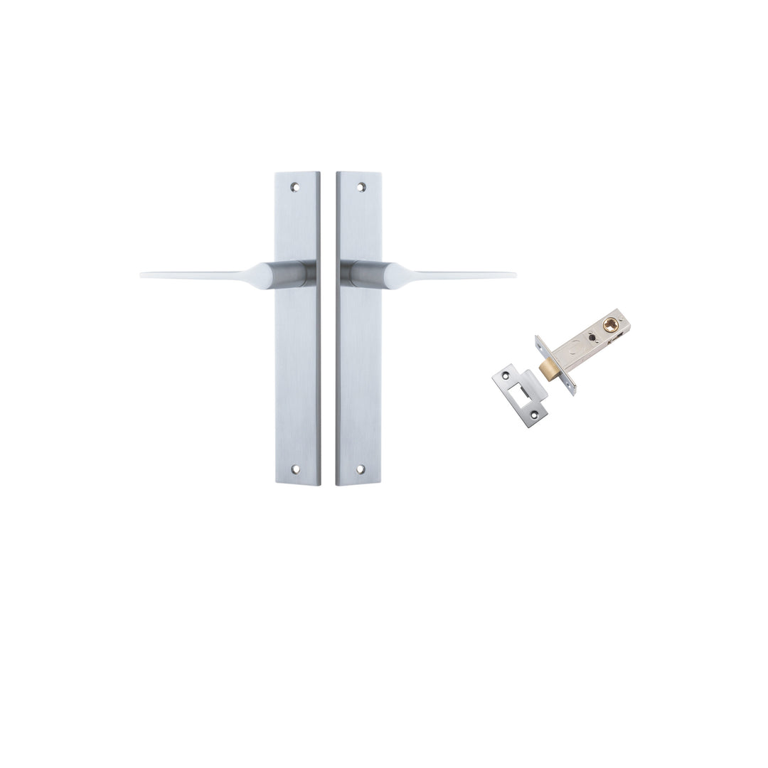 Como Lever Rectangular Brushed Chrome Passage Kit