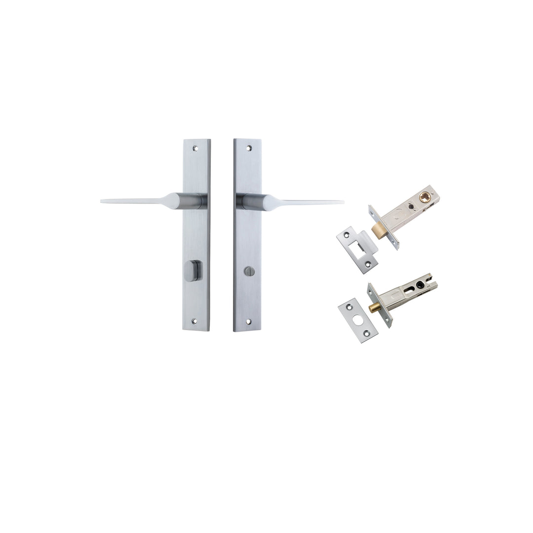 Como Lever Rectangular Brushed Chrome Privacy Kit