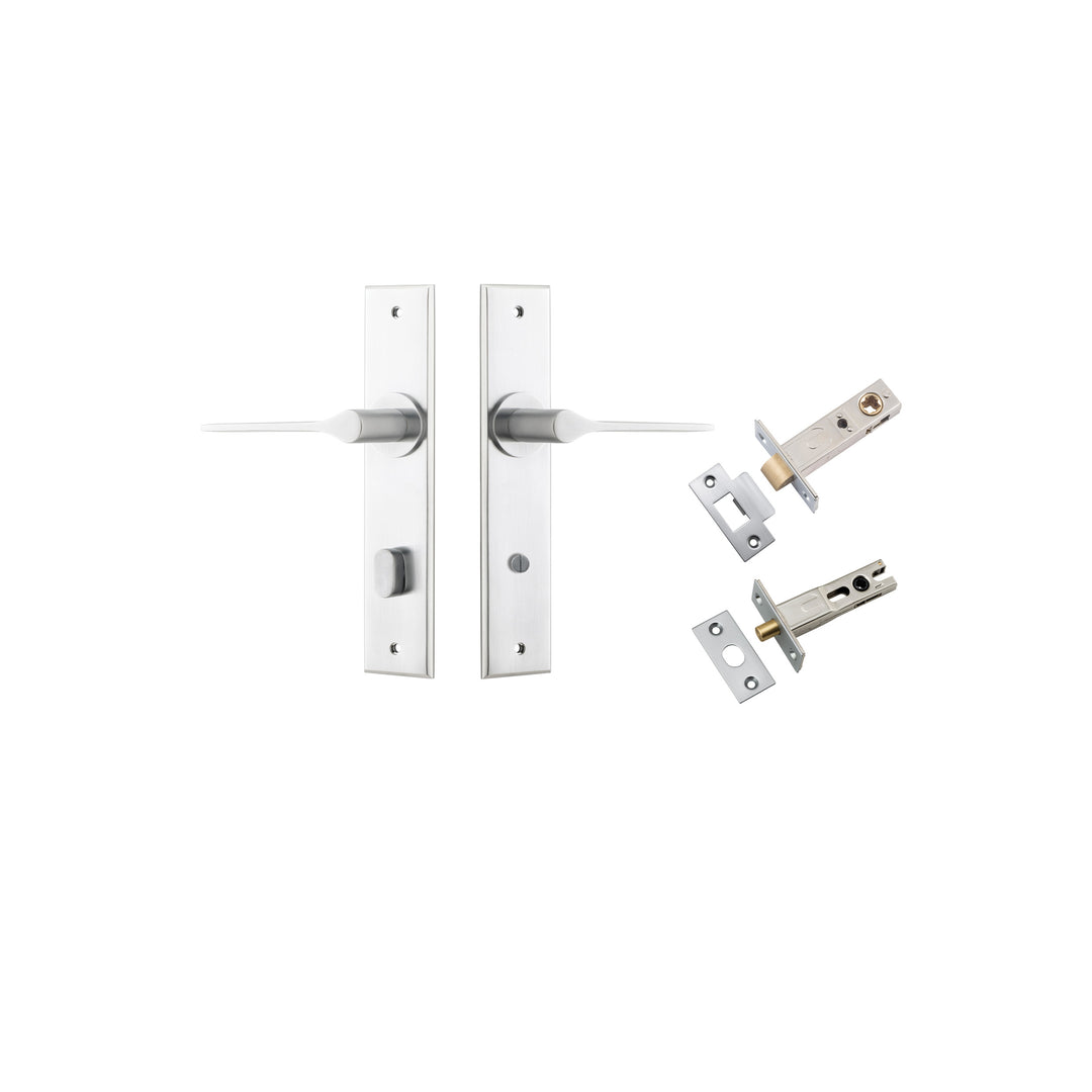 Como Lever Chamfered Brushed Chrome Privacy Kit