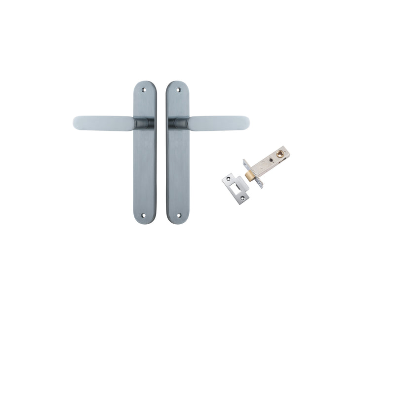 Bronte Lever Oval Brushed Chrome Passage Kit