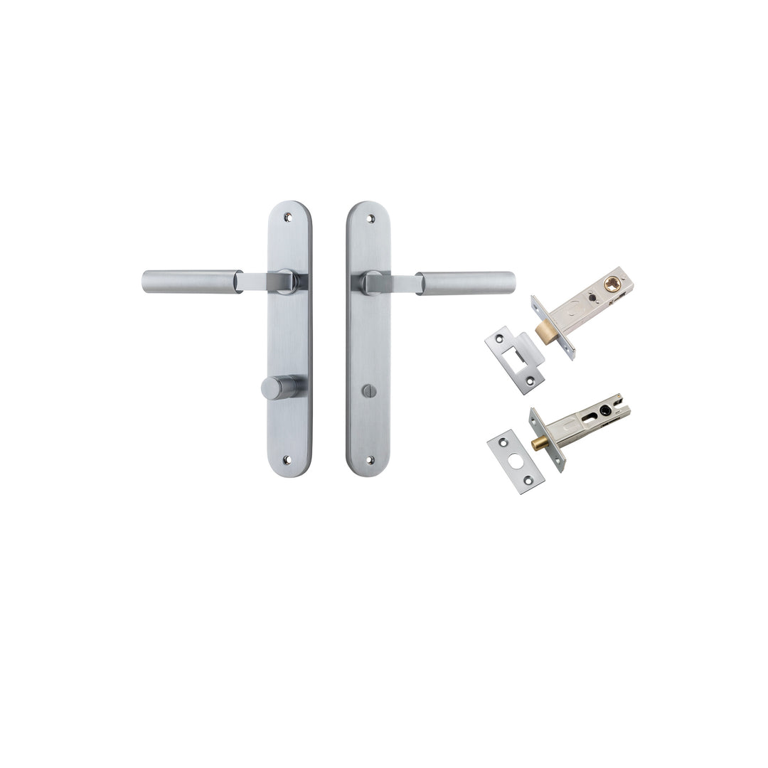 Berlin Lever Oval Brushed Chrome Privacy Kit