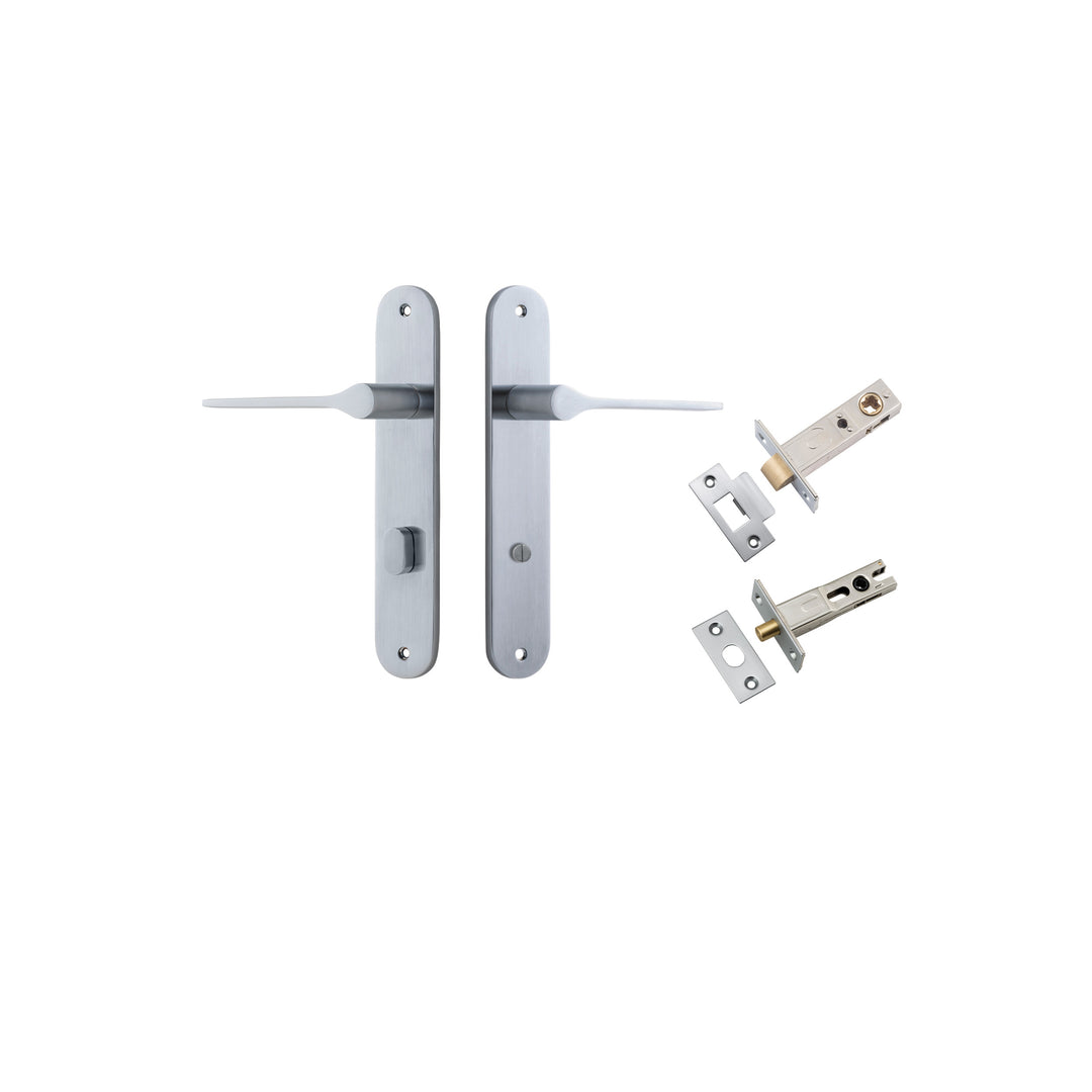 Como Lever Oval Brushed Chrome Privacy Kit