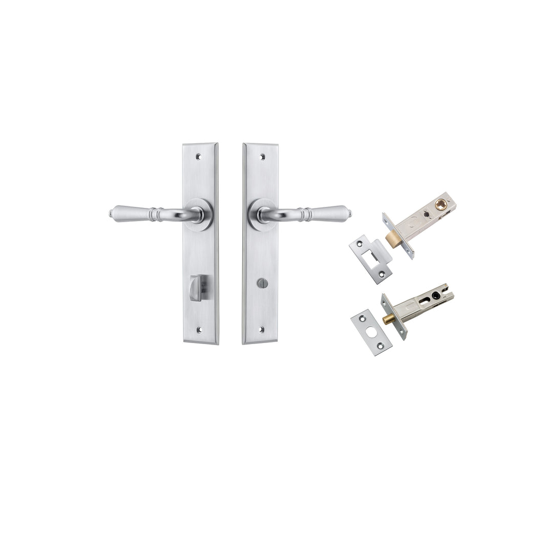 Sarlat Lever Chamfered Brushed Chrome Privacy Kit