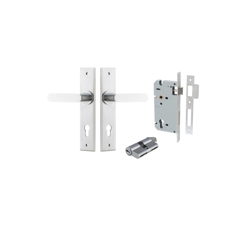 Bronte Lever Chamfered Brushed Chrome Entrance Kit - Key/Key