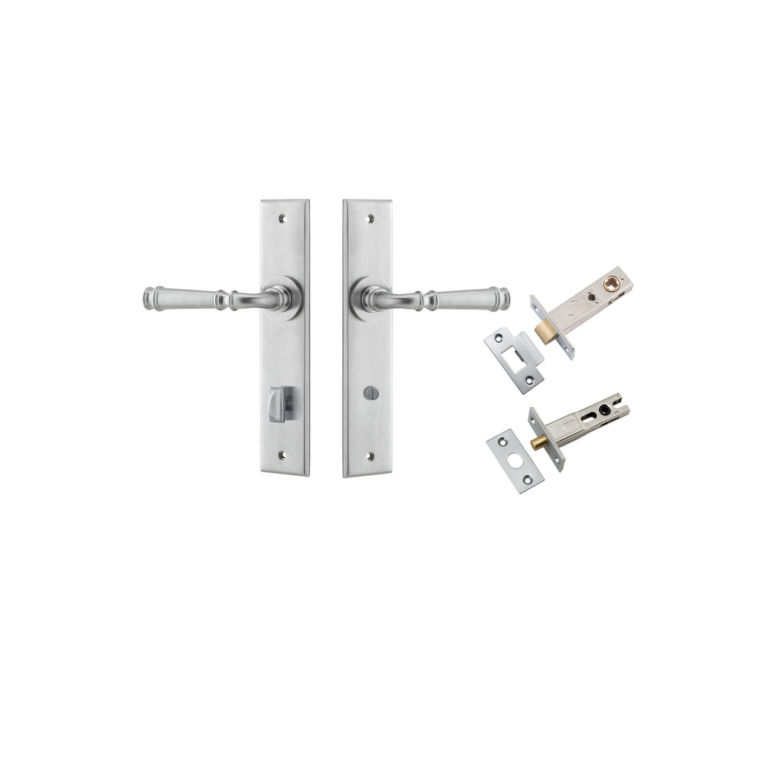 Verona Lever Chamfered Brushed Chrome Privacy Kit