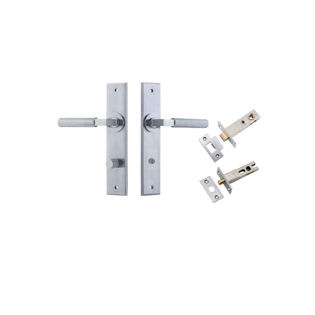 Brunswick Lever Chamfered Brushed Chrome Privacy Kit