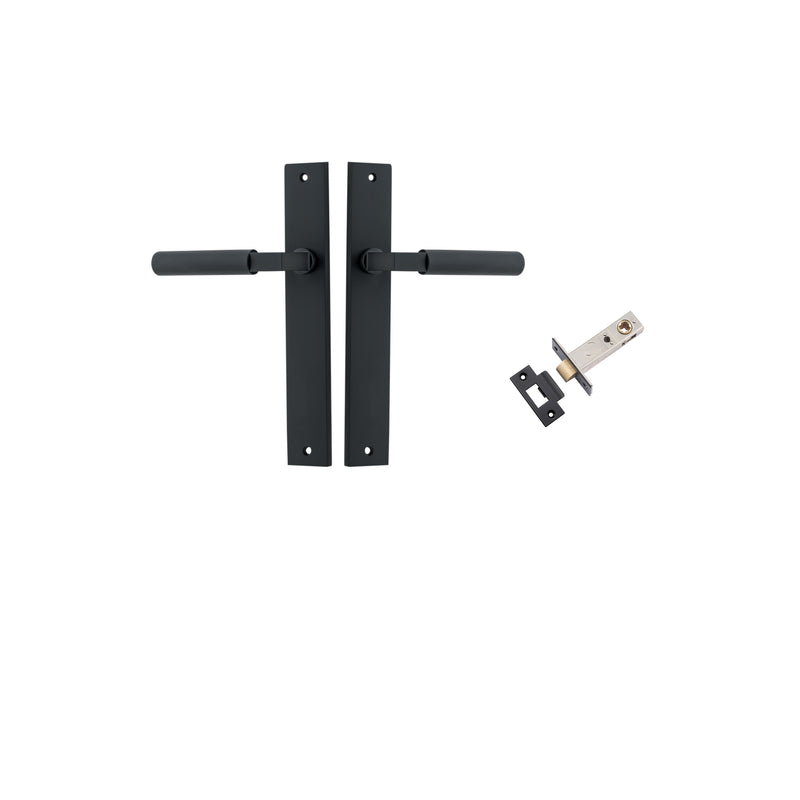 Brunswick Lever Rectangular Matt Black Passage Kit