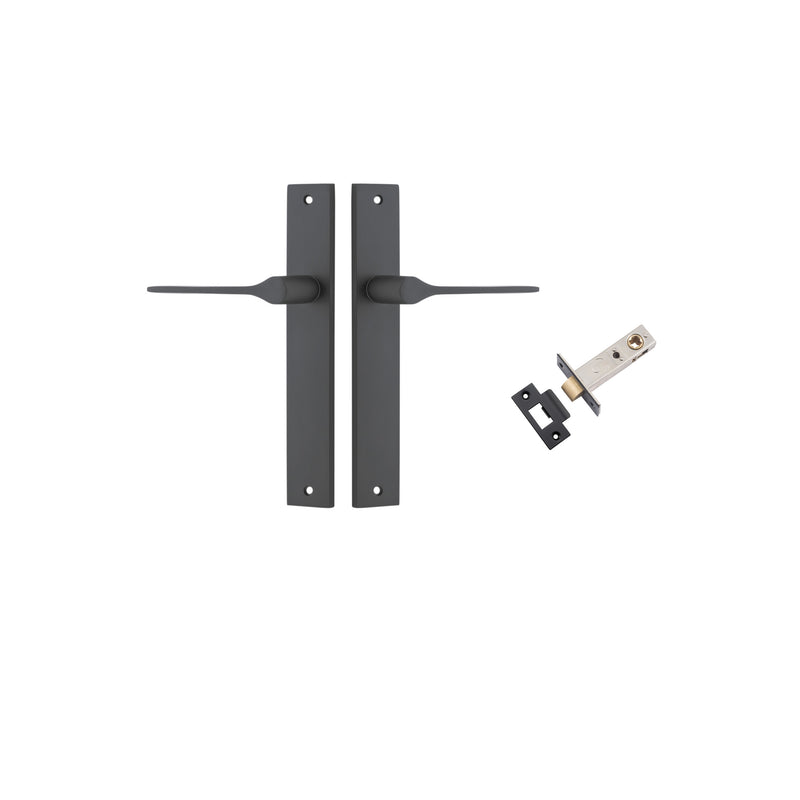 Como Lever Rectangular Matt Black Passage Kit