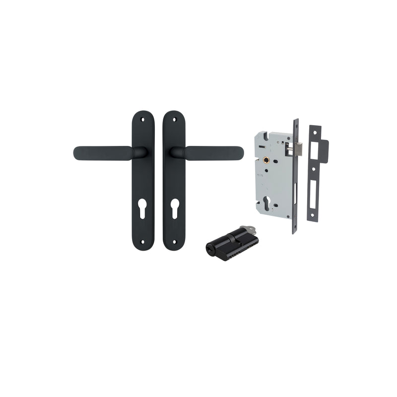 Bronte Lever Oval Matt Black Entrance Kit - Key/Key