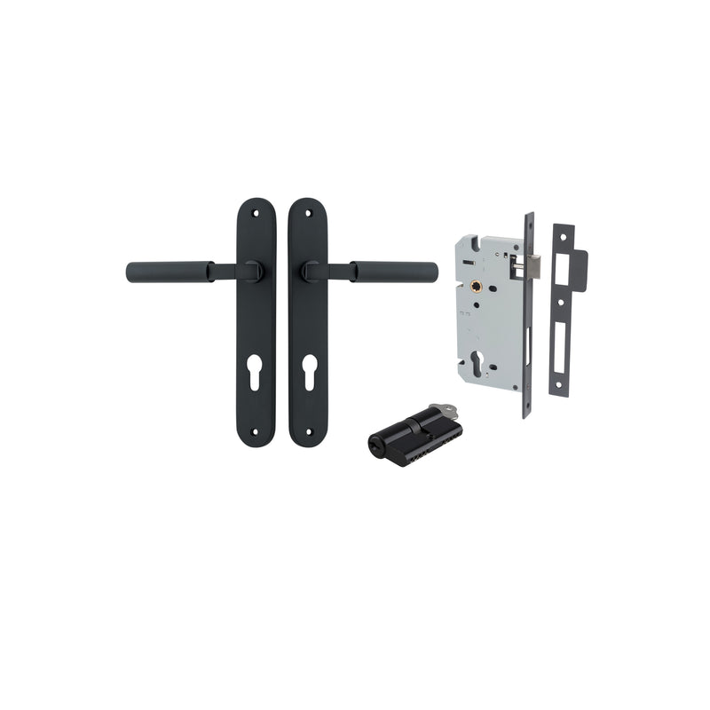 Berlin Lever Oval Matt Black Entrance Kit - Key/Key