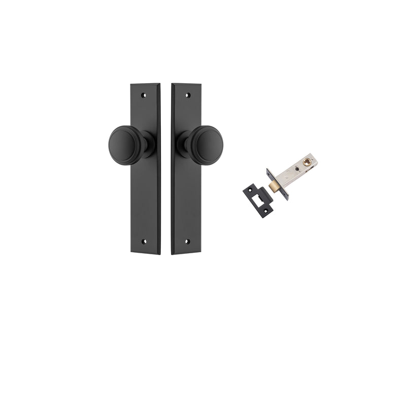 Paddington Knob Chamfered Matt Black Passage Kit