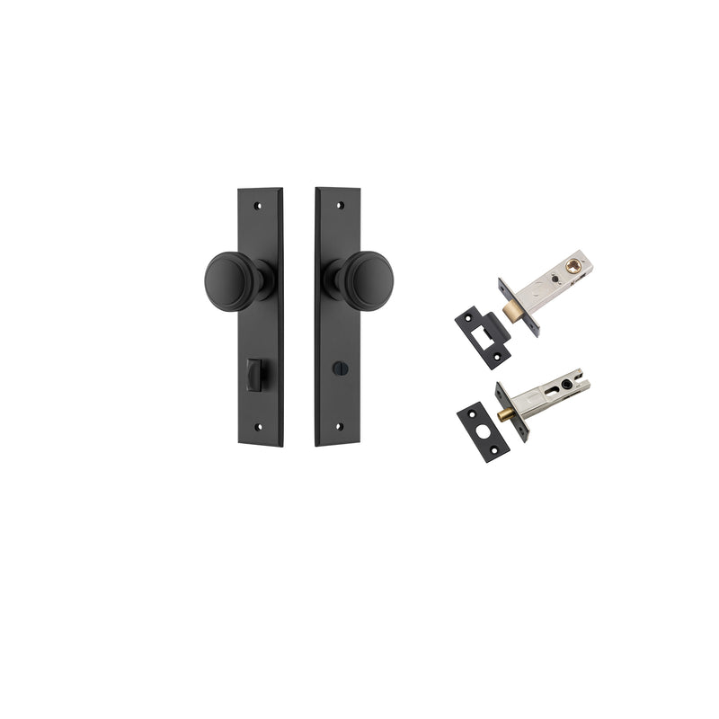 Paddington Knob Chamfered Matt Black Privacy Kit