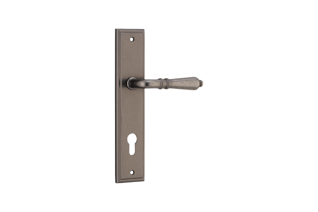 Sarlat Lever Stepped Distressed Nickel