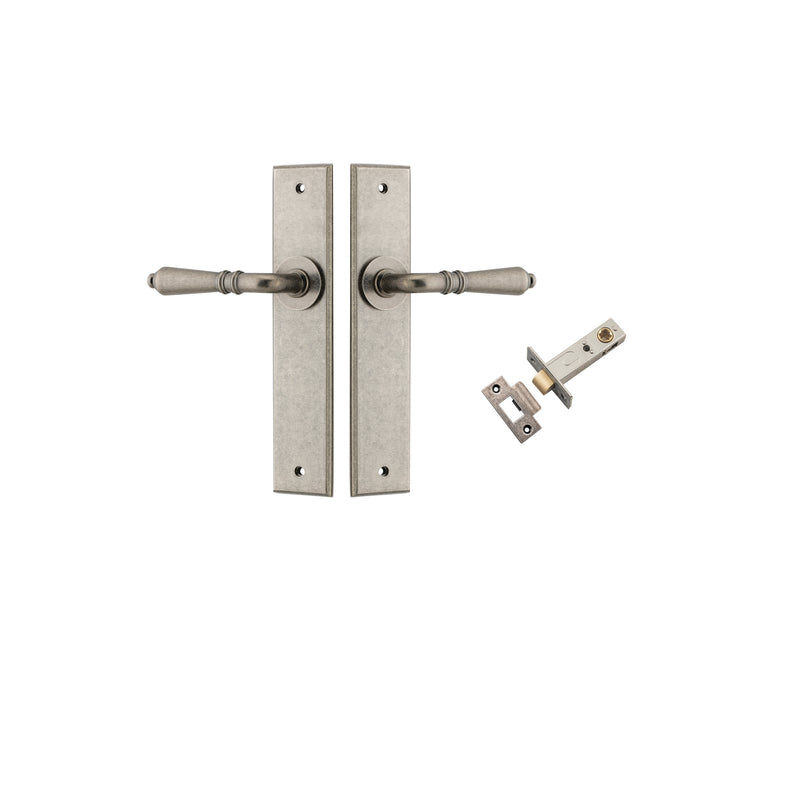 Sarlat Lever Chamfered Distressed Nickel Passage Kit