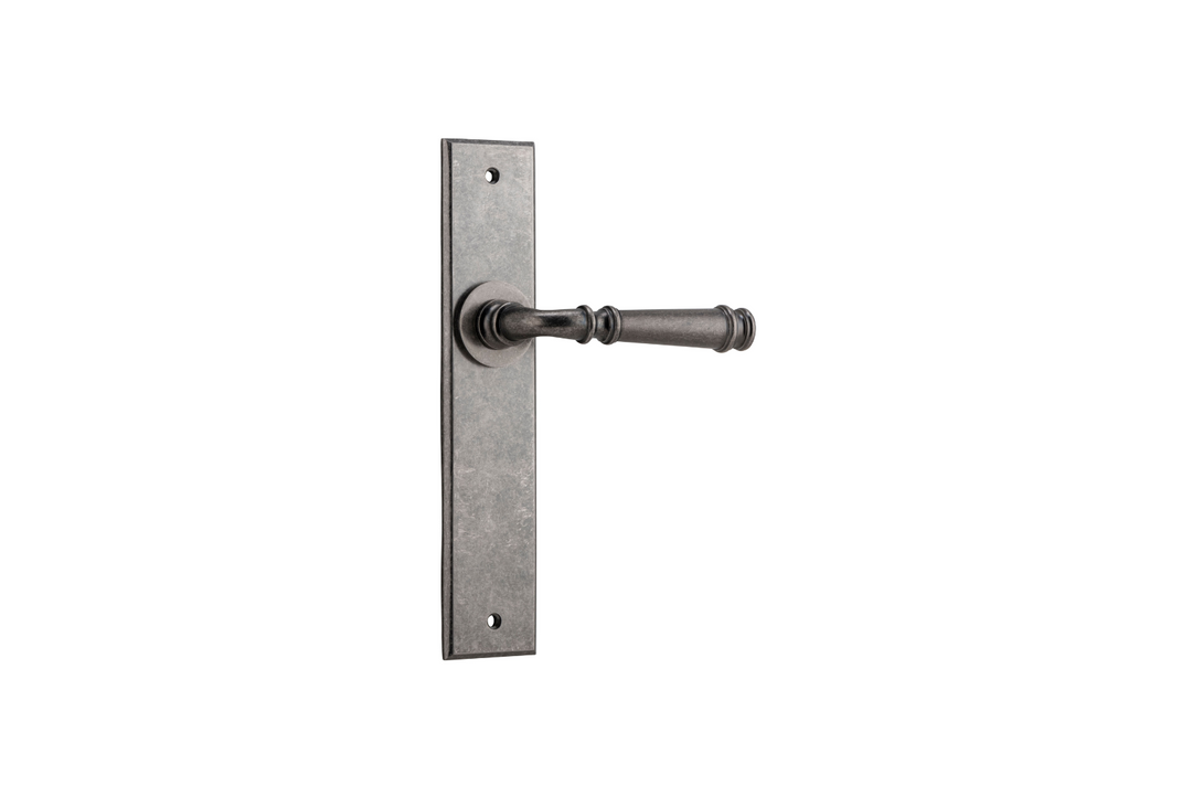 Verona Lever Chamfered Distressed Nickel