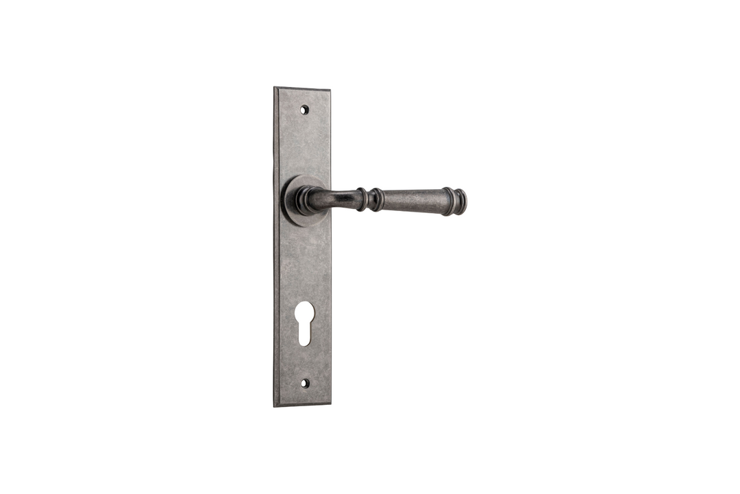 Verona Lever Chamfered Distressed Nickel