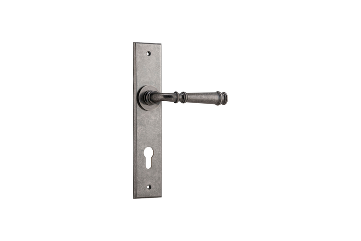 Verona Lever Chamfered Distressed Nickel