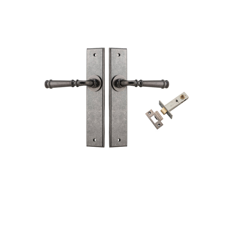 Verona Lever Chamfered Distressed Nickel Passage Kit