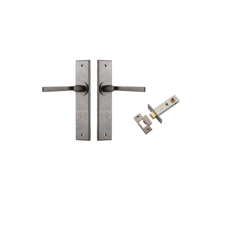 Annecy Lever Chamfered Distressed Nickel Passage Kit